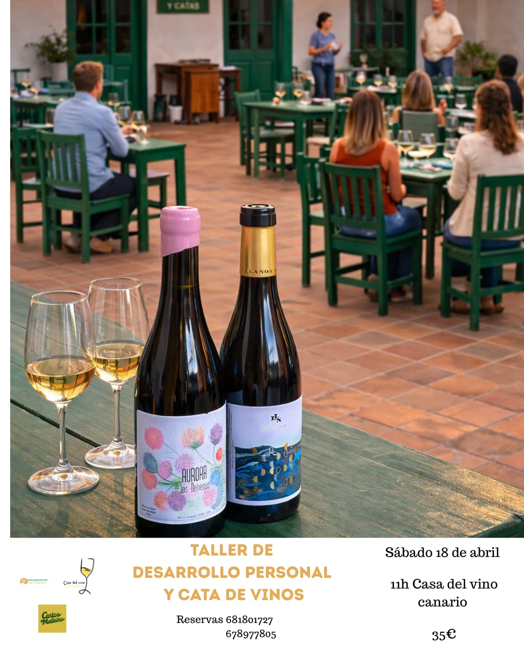 Taller de desarrollo personal + cata de vino canario